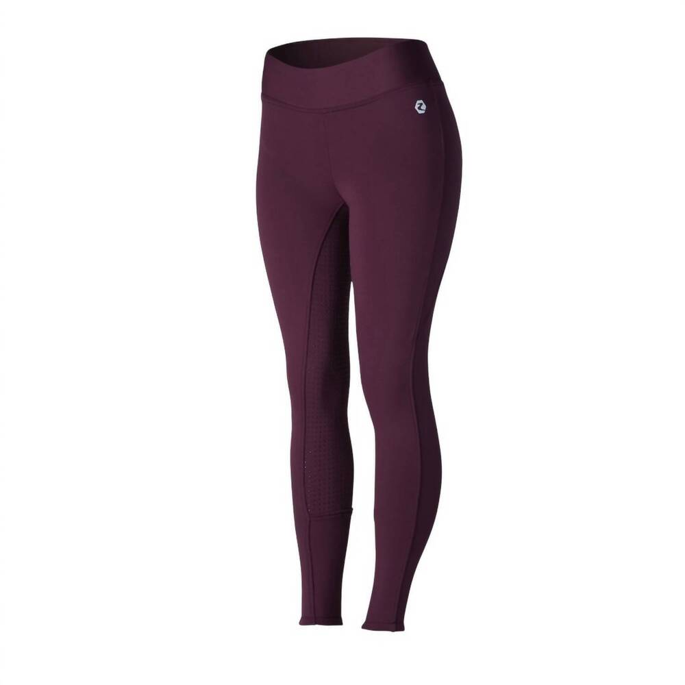 NEW HORZE women's active winter silicone full seat tights in eggplant dark purpl